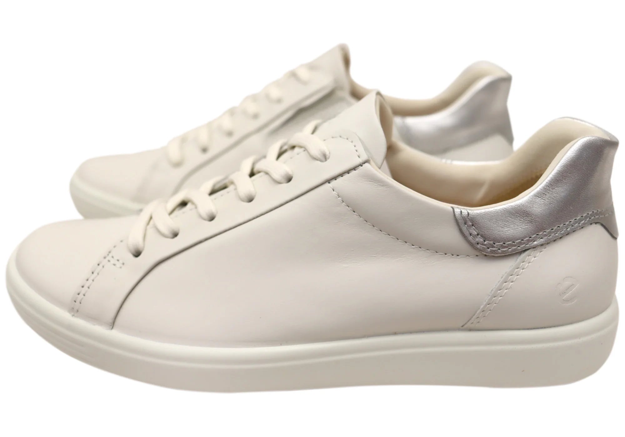 ECCO Women's Soft 7 Easy Slip Leather Sneaker, White/Pure Silver, EU 38/US 7-7.5 ECCO