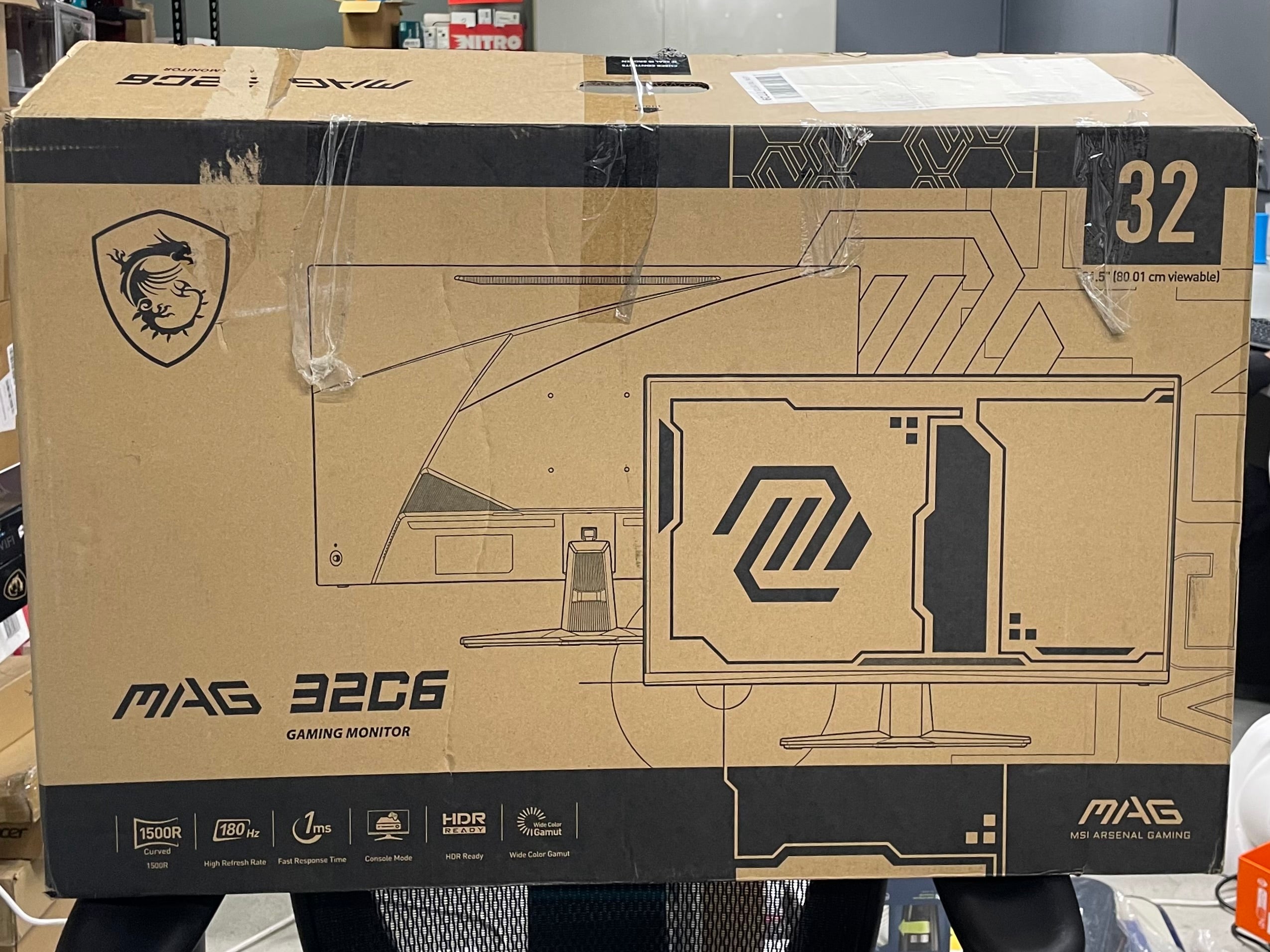 MSI MAG 32C6 32" Curved Gaming Monitor 180Hz FHD 1500R – As New MSI