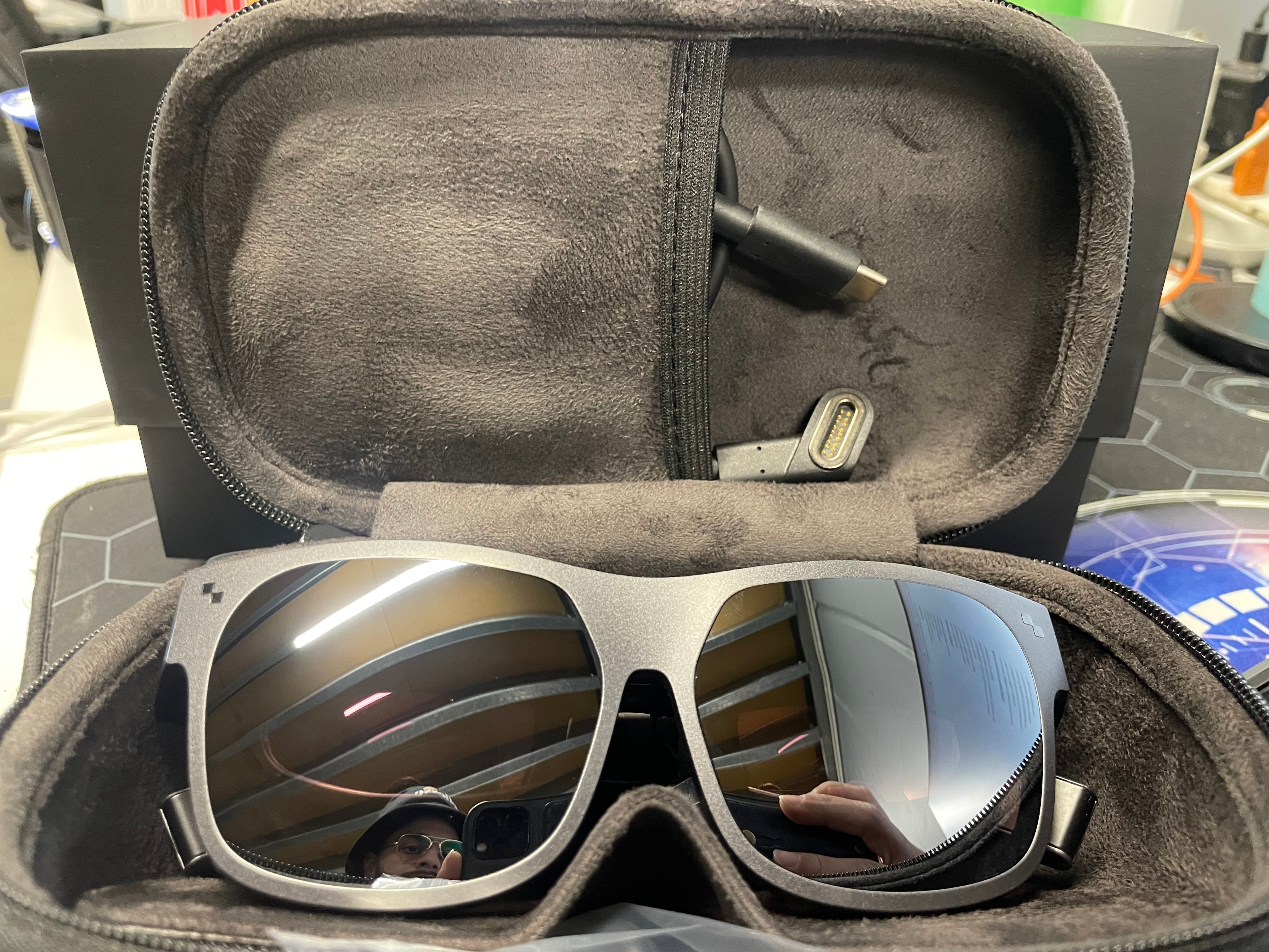 TCL NXTWEAR S+ XR Smart Glasses with MiraScreen SPQ01 Portable Adapter – As New TCL