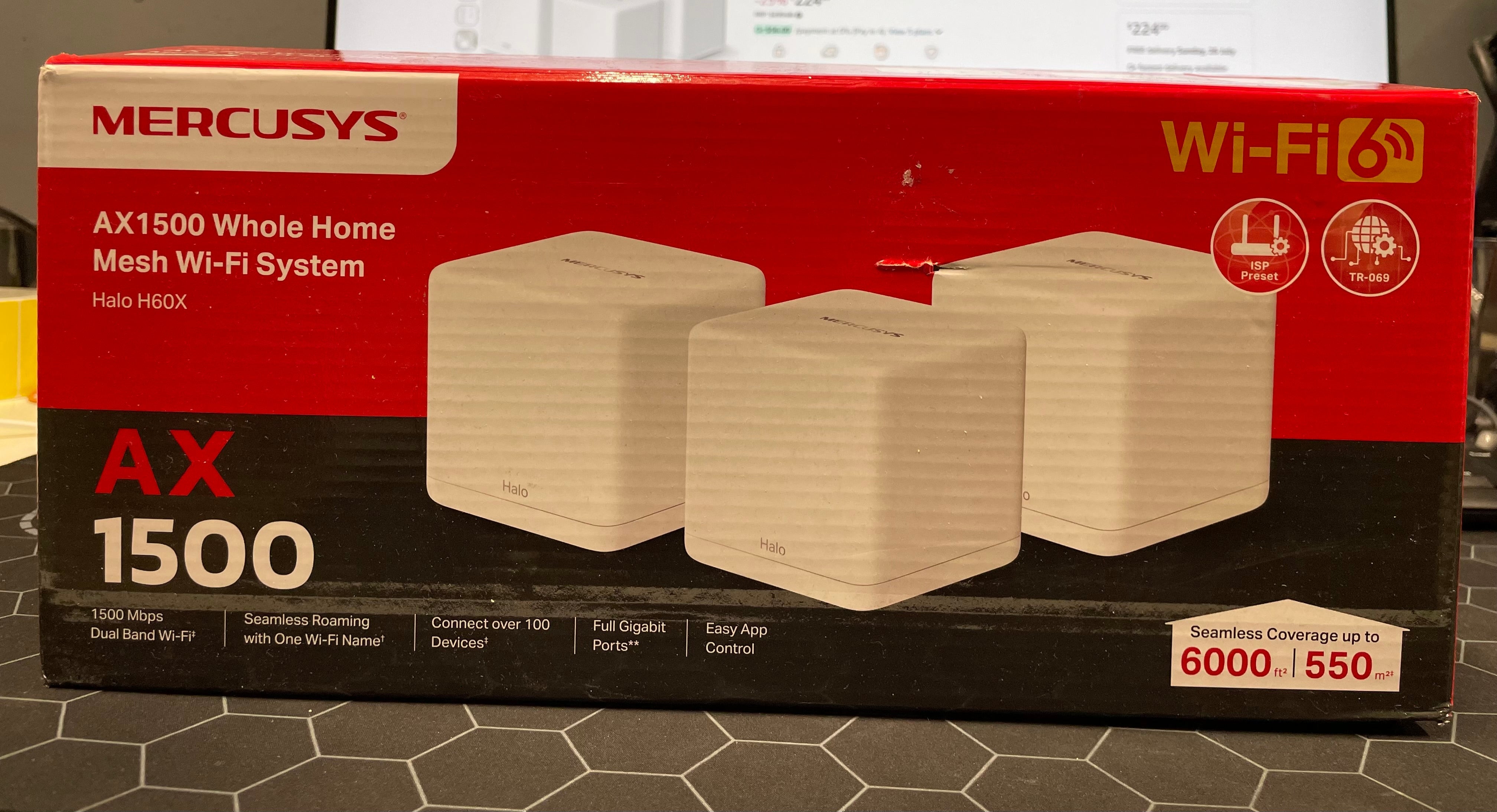 Mercusys Halo H60X AX1500 Whole Home Mesh Wi-Fi 6 System (3-Pack) – As New MERCUSYS