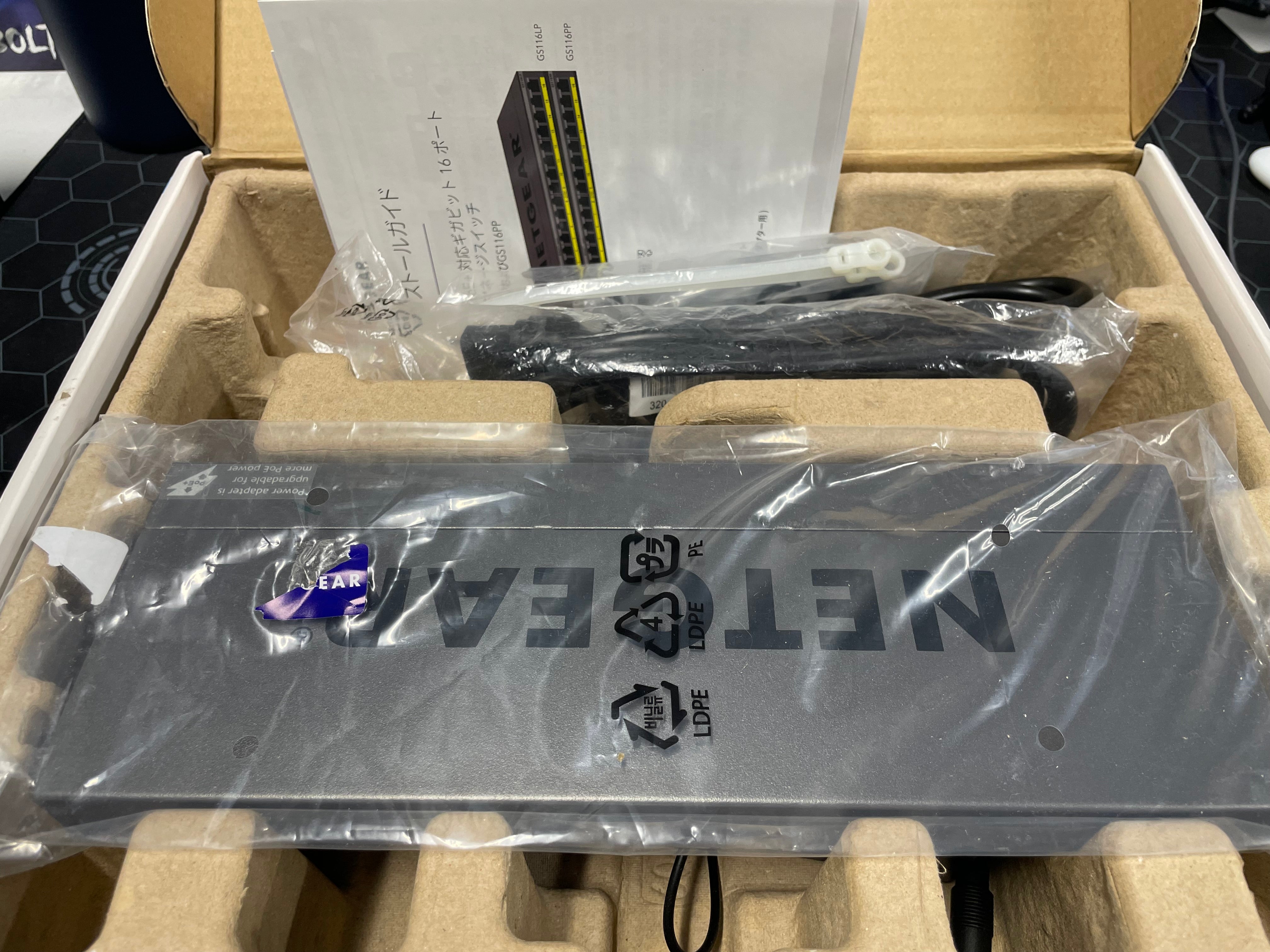 NETGEAR GS116LP 16-Port Gigabit PoE+ 76W Unmanaged Network Switch – As New Netgear
