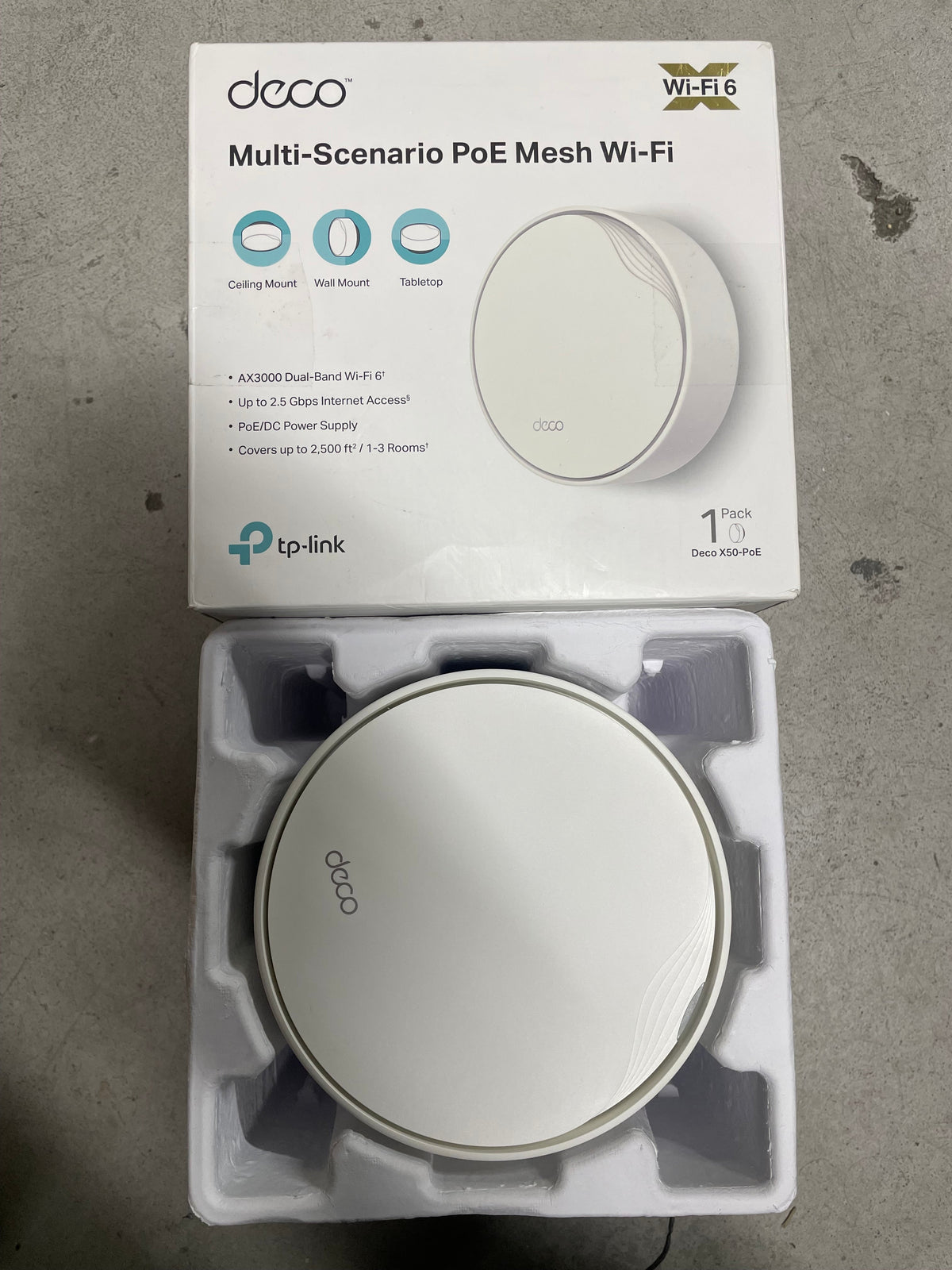 TP-Link Deco X50-PoE(1-pack) AX3000 Whole Home Mesh WiFi 6 - As New TP-LINK