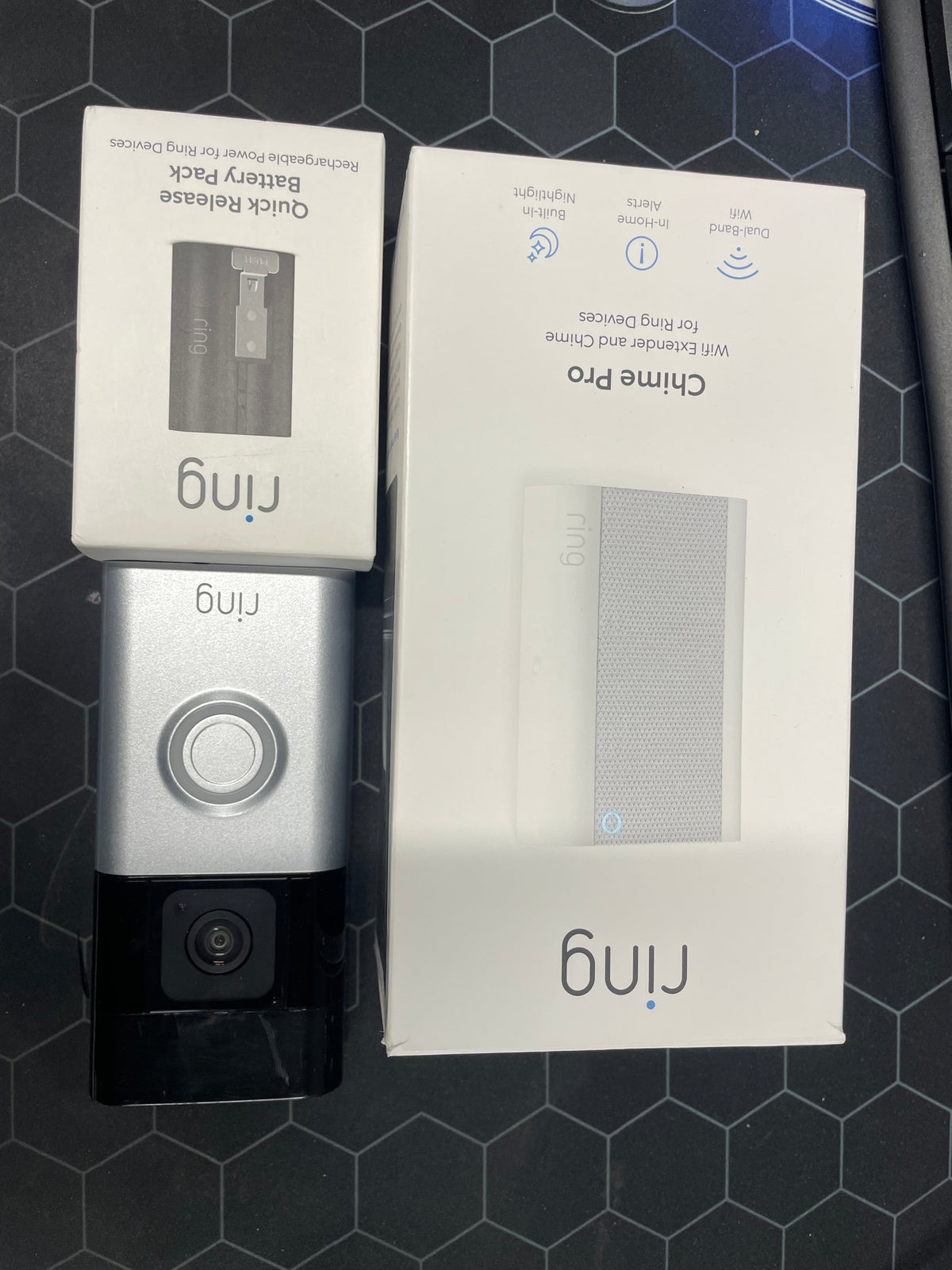 Ring Video Doorbell Plus With Chime Pro And Quick Release Battery B0BZ32YV9G - Good Condition RING