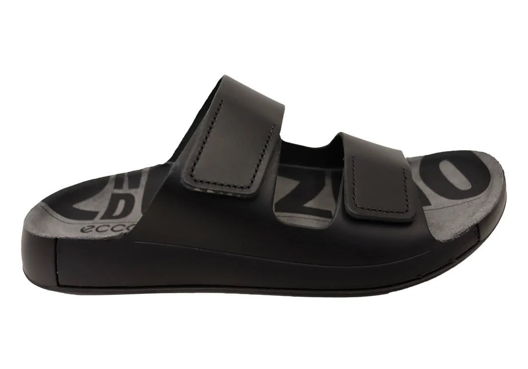 ECCO Men's Cozmo Leather Slide Sandal, Quick Fastener Black - EU 46 ECCO