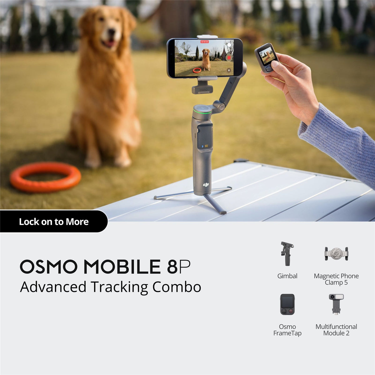 DJI Osmo Mobile 8P Gimbal Stabiliser Advanced Tracking Combo for iPhone & Android - Multifunctional Module 2 DJI