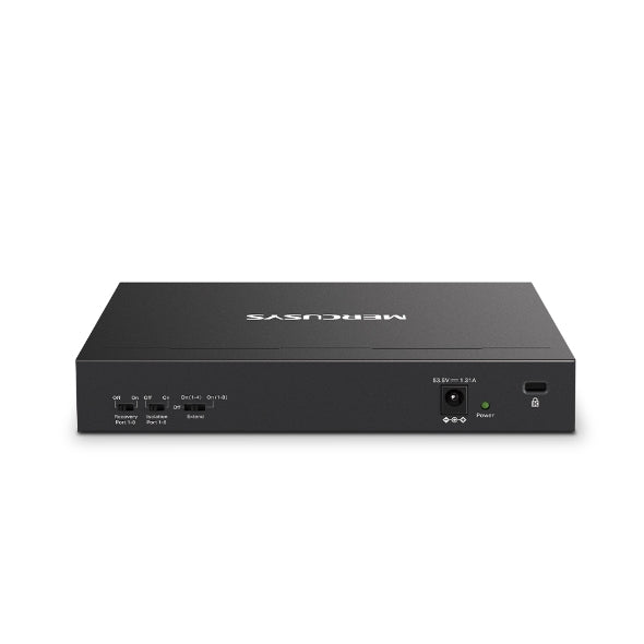 Mercusys MS110P 10-port desktop switch with 8-port PoE+ - rear view