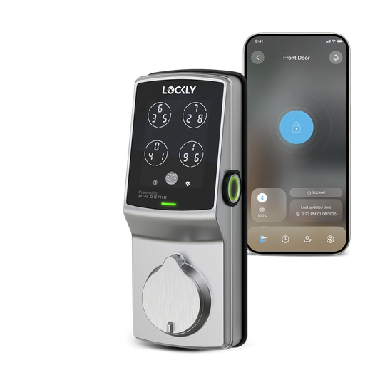 Lockly Secure Plus Deadbolt Smart Door Lock with Flat Head, Satin Nickel Lockly