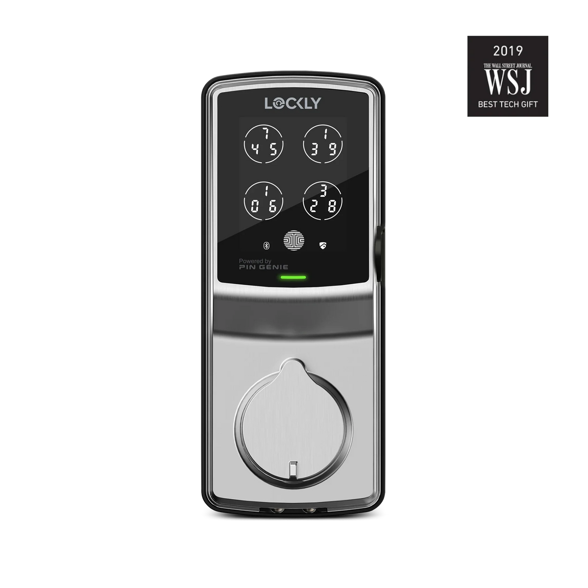 Lockly Secure Plus Deadbolt Smart Door Lock with Flat Head, Satin Nickel Lockly