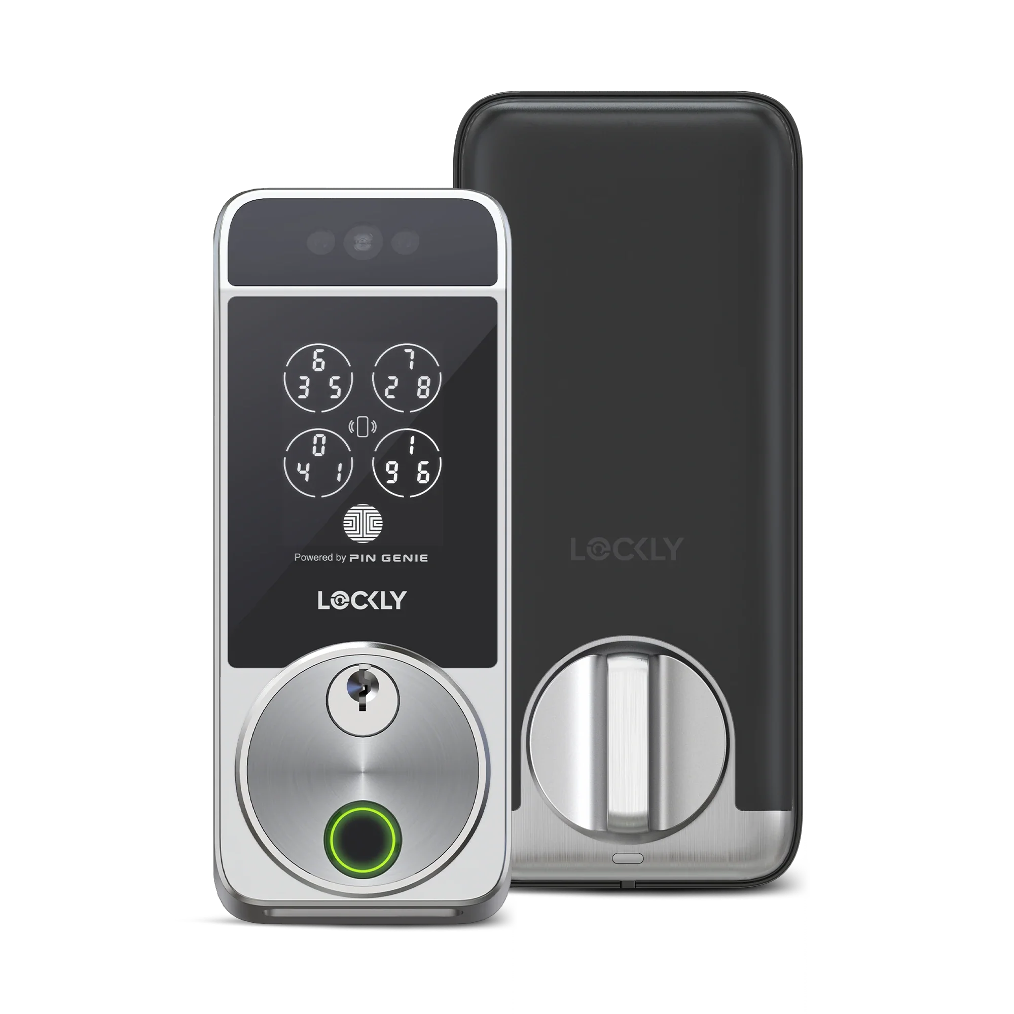 Lockly Visage Zeno Series Facial Recognition Smart Lock - Satin Nickel - New Lockly