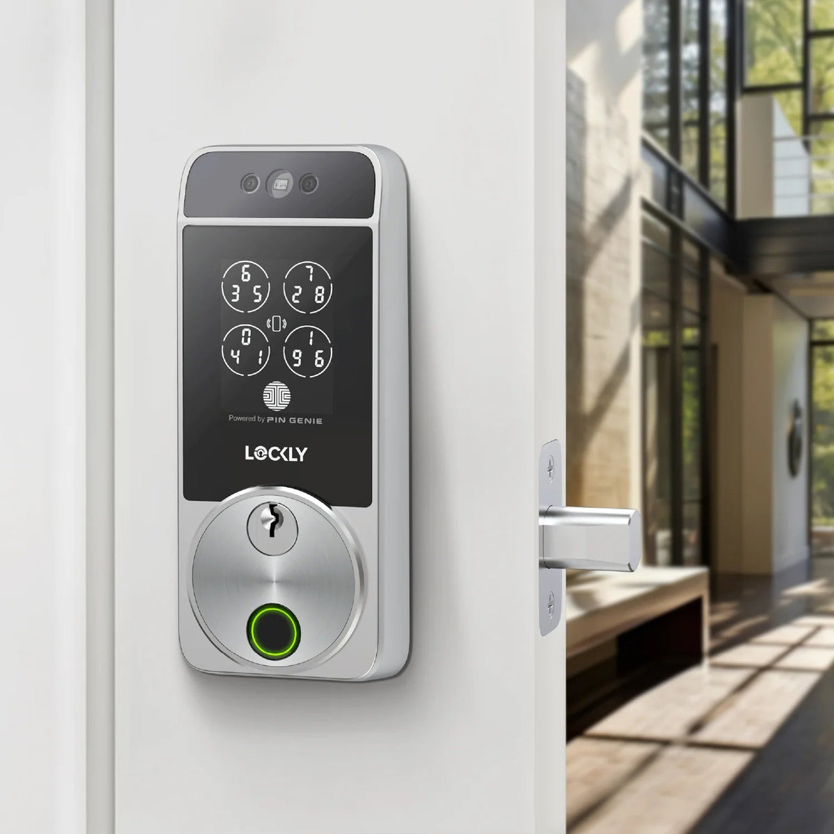 Lockly Visage Zeno Series Facial Recognition Smart Lock - Satin Nickel - New Lockly