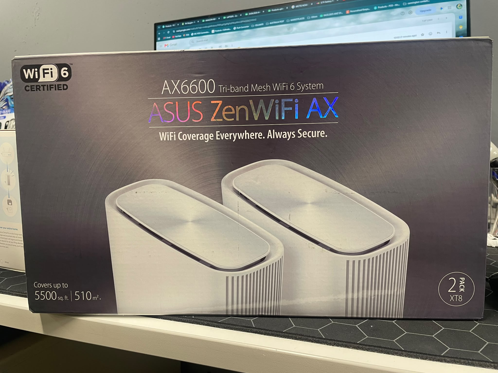 ASUS ZenWiFi XT8 AX6600 Tri-Band Mesh WiFi 6 System 2-Pack White – As New ASUS