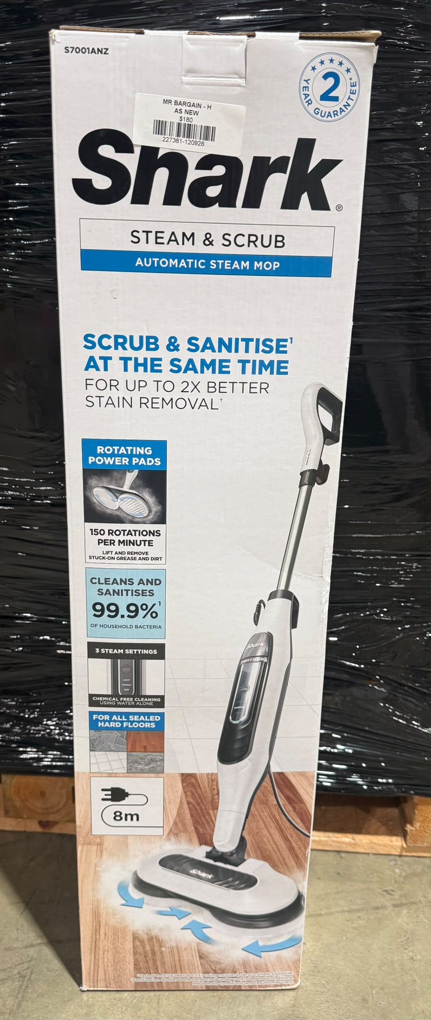 Shark Steam & Scrub Automatic Steam Mop S7001ANZ - As New - Refurbished SHARK