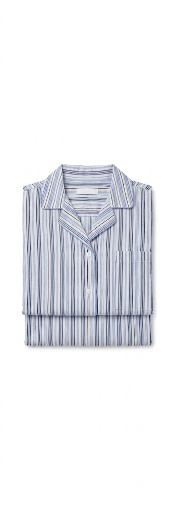 DKNY Women's Long Sleeve 2 Piece Woven Pyjama set- Blue Stripes DKNY