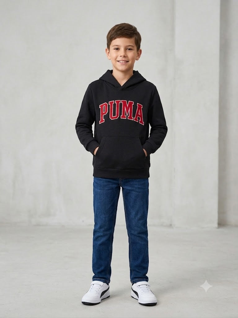 PUMA Boys' Varsity Arch Logo Fleece Hoodie Puma