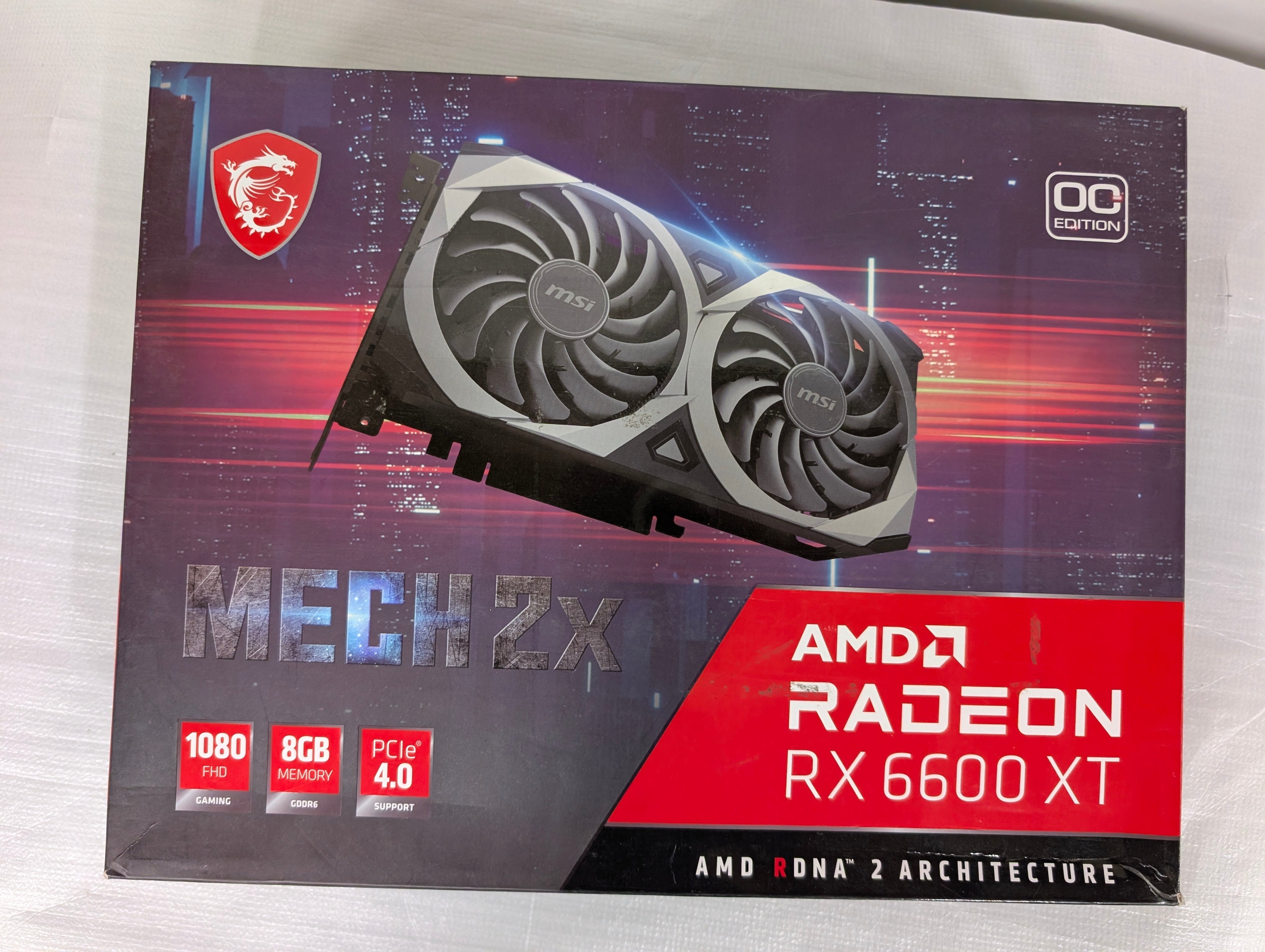 MSI Radeon RX 6600 XT MECH 2X OC 8GB GDDR6 Graphics Card PCIe 4.0 – As New MSI