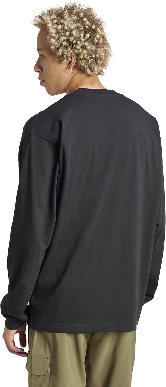 adidas Sportswear Big Logo Men's Single Jersey Long-Sleeve Top, Black, Medium ADIDAS