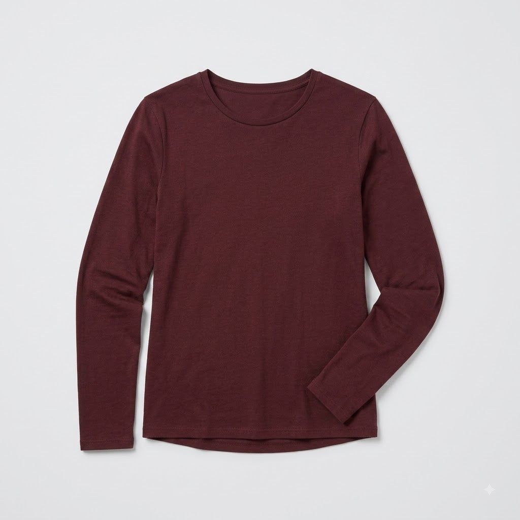 Women's Long Sleeve Supima Segments Cotton Tee Supima
