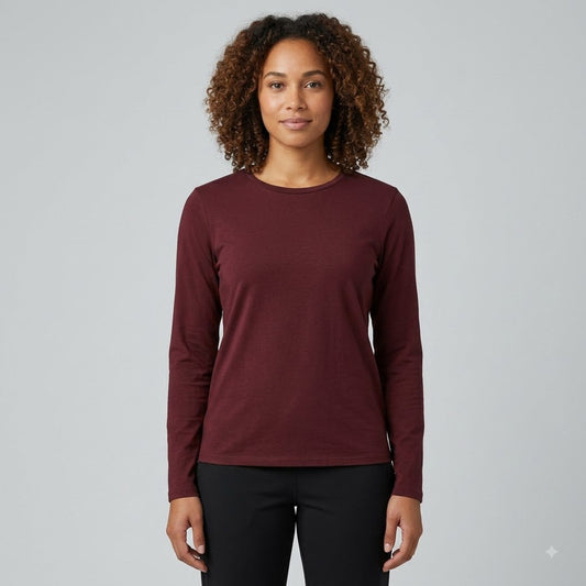 Women's Long Sleeve Supima Segments Cotton Tee Supima