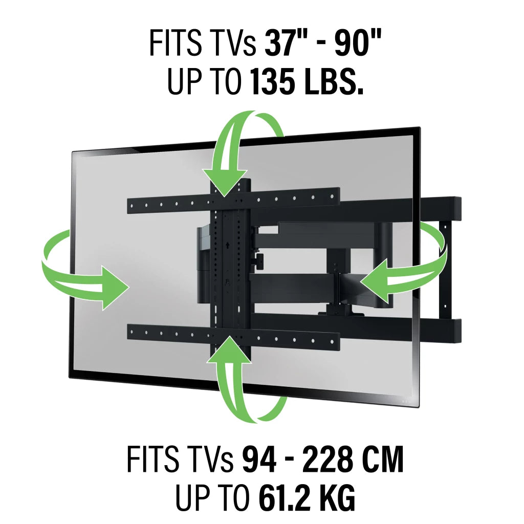 SANUS Preferred SLF428-B2 Full Motion TV Wall Mount Adjustable TV Bracket – As New SANUS