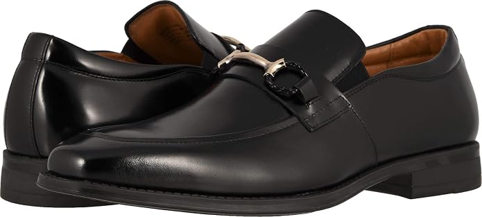 Stacy Adams Men's Pierce Moe-Toe Slip-on Penny Loafer, Black, 10 US/ EU43 Stacy