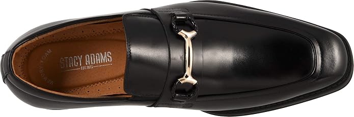 Stacy Adams Men's Pierce Moe-Toe Slip-on Penny Loafer, Black, 10 US/ EU43 Stacy