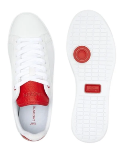 Lacoste Women's Carnaby Pro 2 123 SFA Sneaker, White/Red, 8 US / EU 39.5 Lacoste