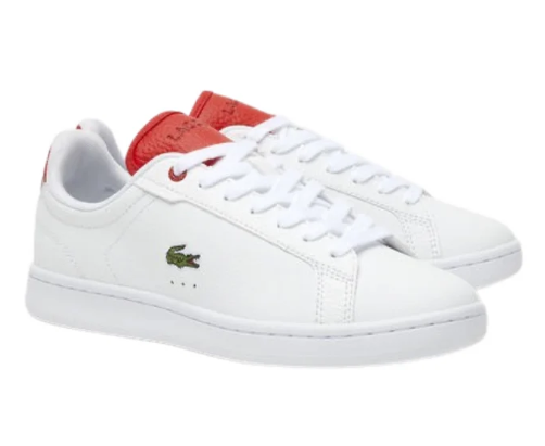 Lacoste Women's Carnaby Pro 2 123 SFA Sneaker, White/Red, 8 US / EU 39.5 Lacoste