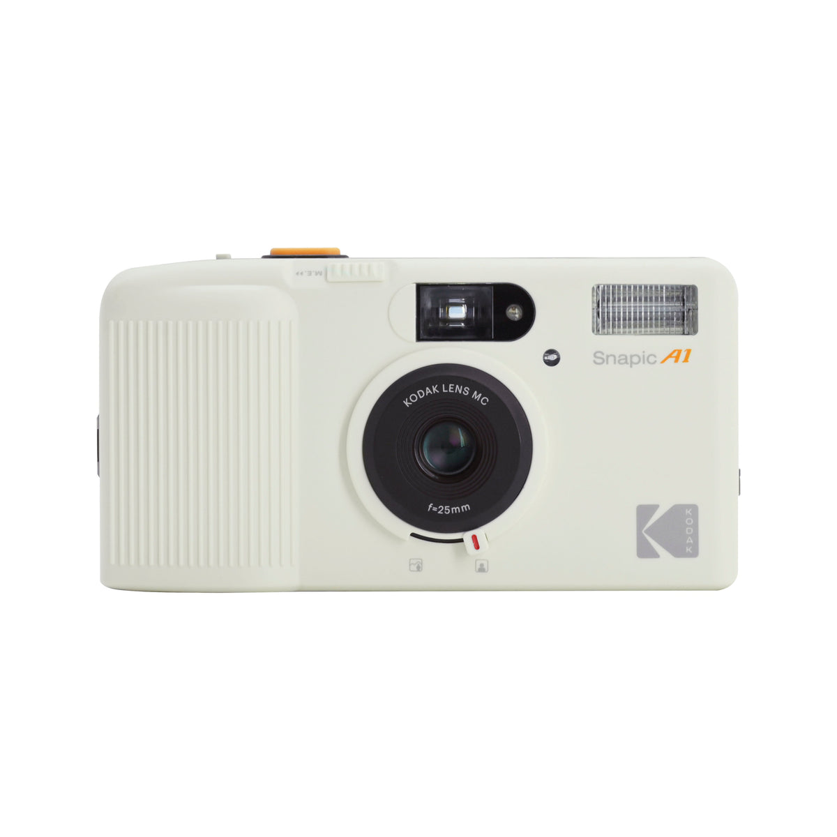 Kodak Snapic A1 35mm film camera in ivory white - front view