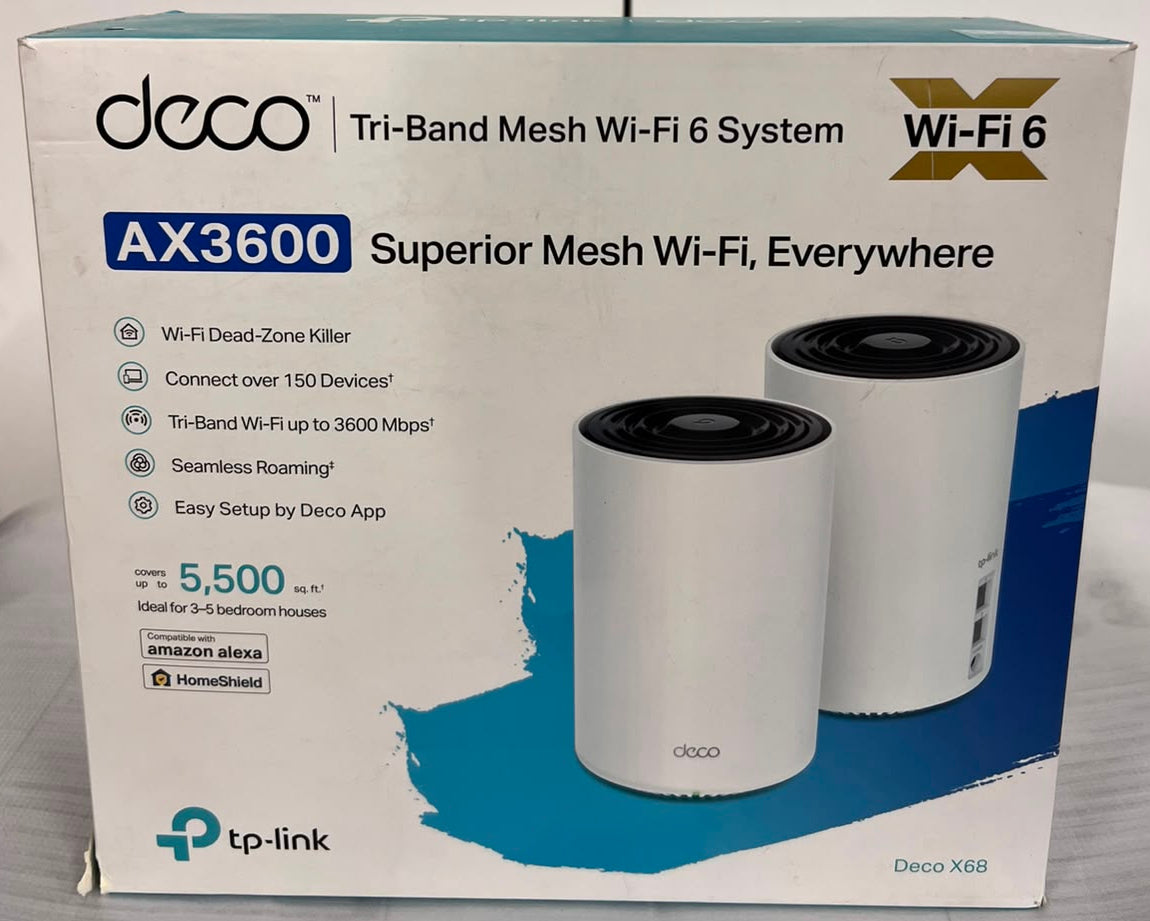 TP-Link Deco X68 AX3600 Whole Home Mesh Wi-Fi 6 System (2-Pack) – As New TP-LINK