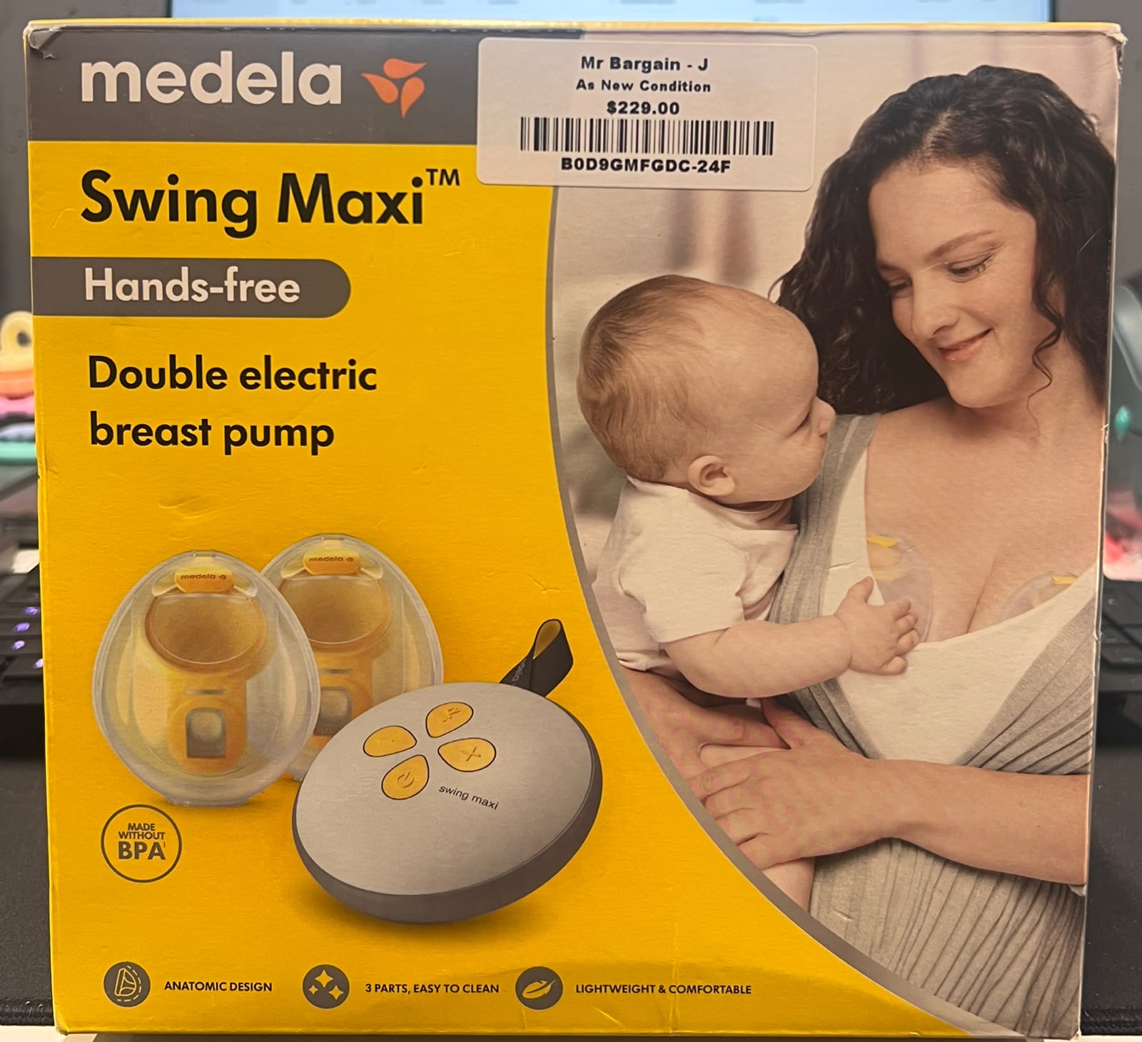 Medela Swing Maxi Hands-Free Double Electric Breast Pump with Family App Compatibility – As New MEDELA