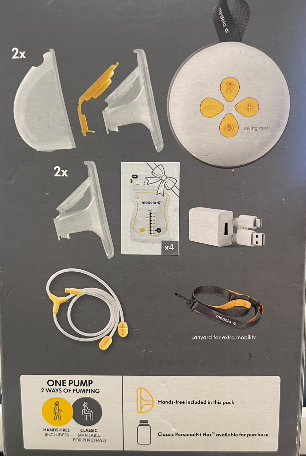 Medela Swing Maxi Hands-Free Double Electric Breast Pump with Family App Compatibility – As New MEDELA
