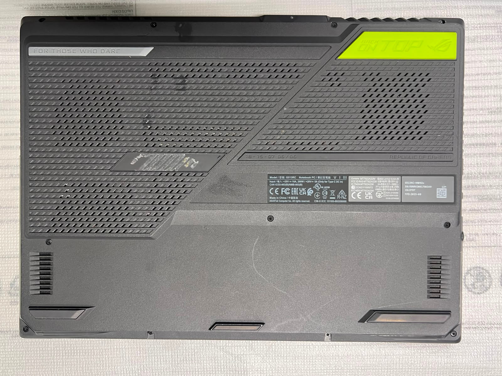 ASUS ROG Strix G15 G513RC 15.6" FHD 144Hz Gaming Laptop Ryzen 7 6800H RTX 3050 16GB 512GB SSD – Excellent Condition ASUS
