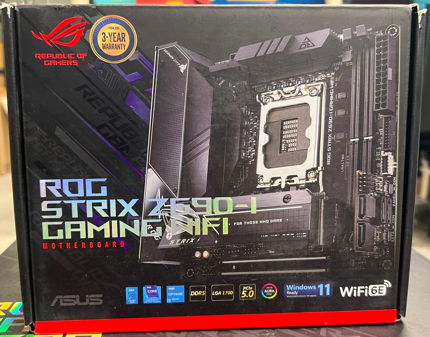 ASUS ROG Strix Z690-I Gaming WiFi Intel Z690 LGA1700 Mini-ITX DDR5 Motherboard – Excellent Condition (Untested) ASUS