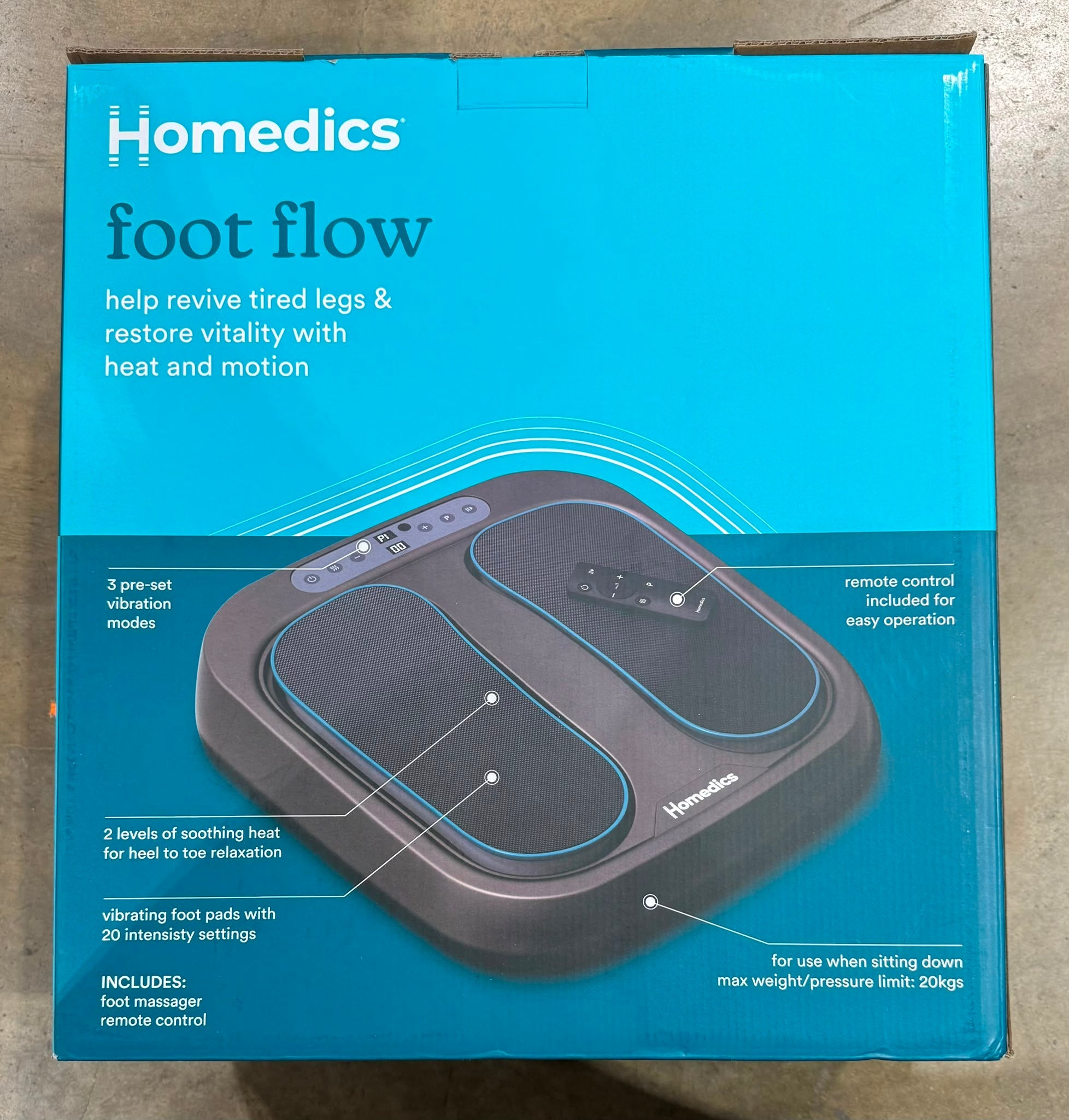 Homedics Foot Flow Circulation Booster PSL2000HAU - As New Homedics