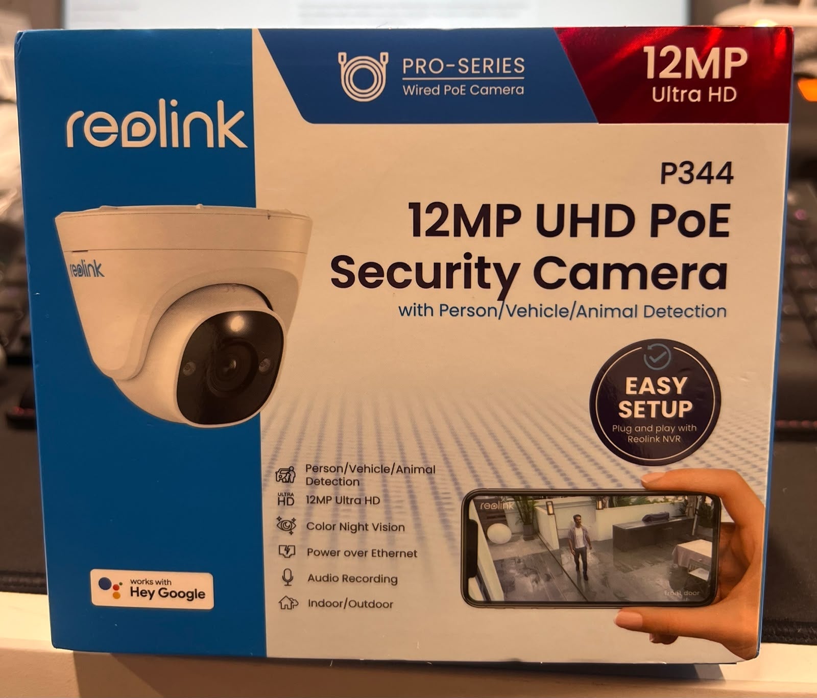 Reolink P344 12MP UHD PoE Dome Security Camera 4K Ultra HD – As New Pristine Reolink