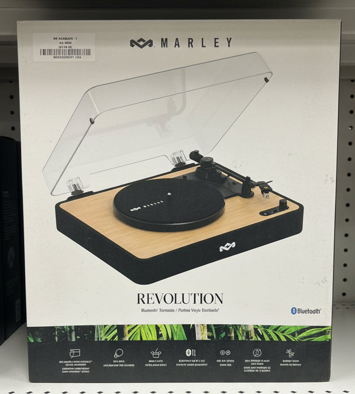 House of Marley Revolution Wireless Turntable Bluetooth 3-Speed Record Player Dust Cover – As New House of Marley