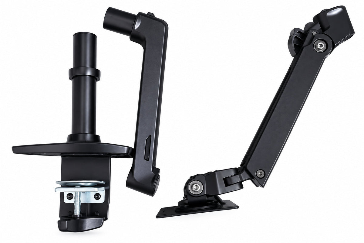 Amazon Basics Single Monitor Stand, Lift Engine Arm Mount, Black - As New - Refurbished Amazon Basics
