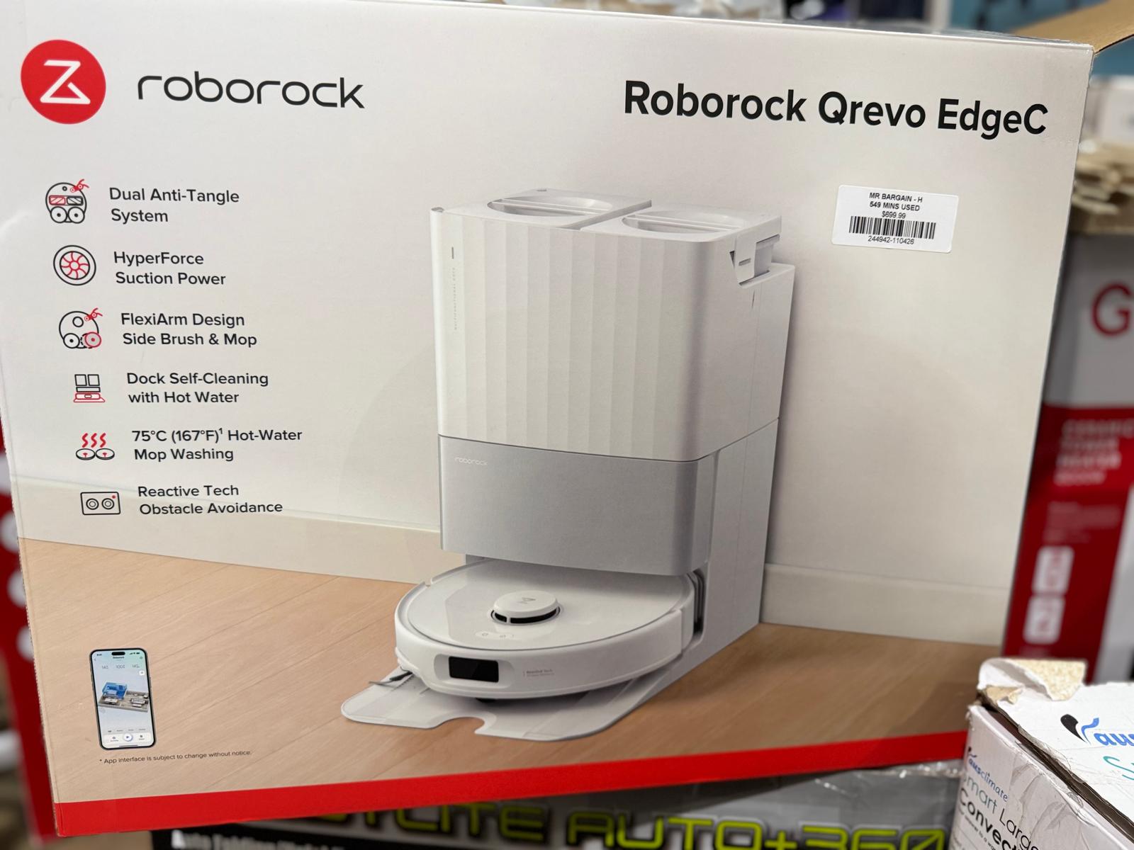 Roborock Qrevo Edge C Robot Vacuum & Mop with Self-Empty Dock - 549 Mins Used Roborock