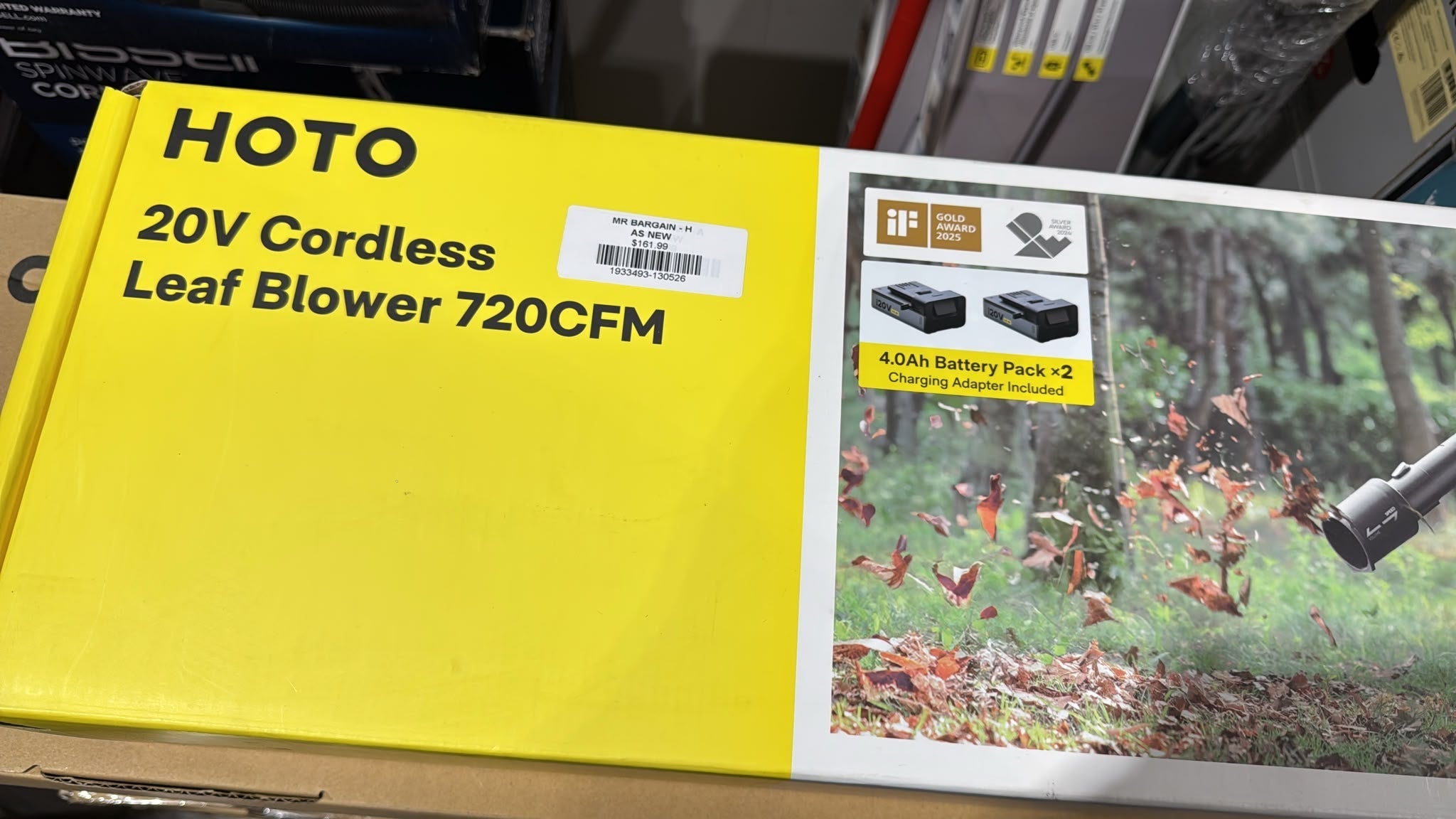 HOTO 20V Cordless Leaf Blower 720CFM QWCYJ001 2 Batteries – As New HOTO