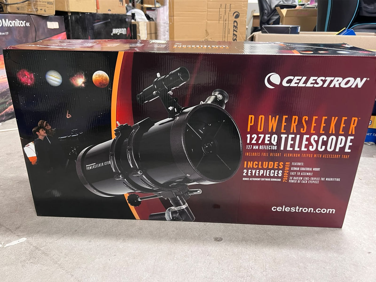 Celestron 21049 PowerSeeker 127EQ Reflector Telescope, Black - Excellent - Refurbished
