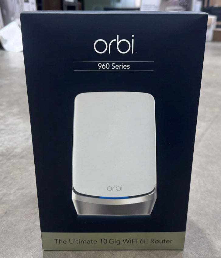 NETGEAR Orbi RBRE960 AXE11000 Quad-Band WiFi 6E Mesh Router - White - Excellent - Refurbished Netgear