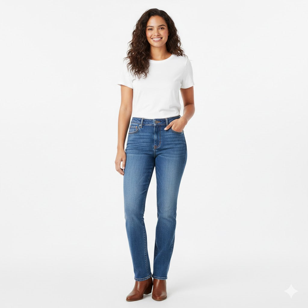 Wrangler Classics Women’s Mid Rise Straight Jeans Mr Bargain