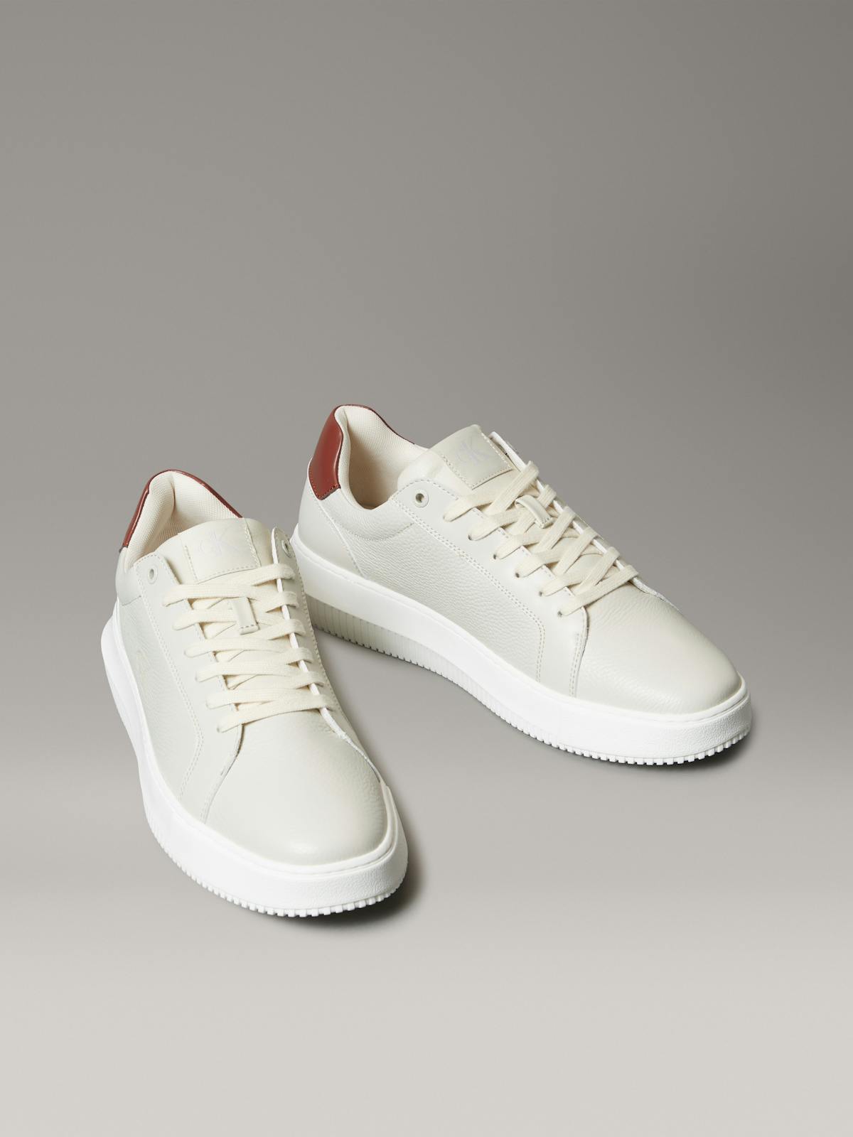 Calvin Klein Jeans Men's Chunky Cupsole Sneaker, Silver Birch/Cinnamon, EU 46 Calvin Klein