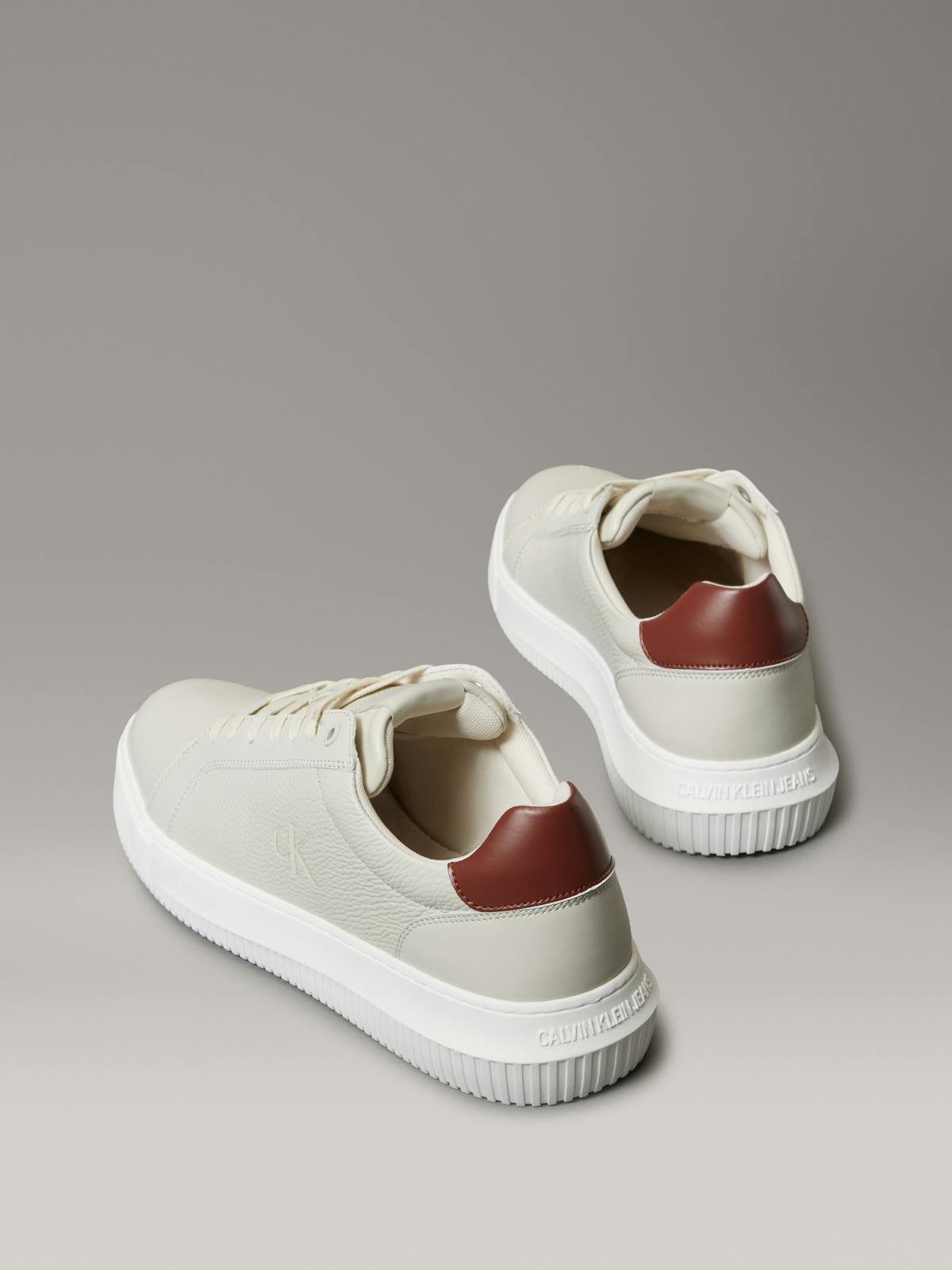 Calvin Klein Jeans Men's Chunky Cupsole Sneaker, Silver Birch/Cinnamon, EU 46 Calvin Klein