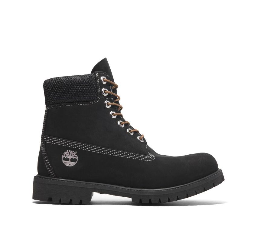 Timberland Men's Premium 6 Inch Lace Up Waterproof Boot, Black Nubuck, US 8 / EU 41.5 TIMBERLAND