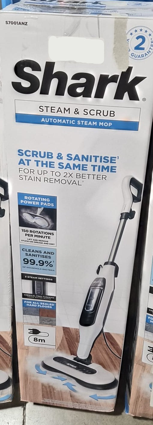 Shark Steam & Scrub Hard Floor Steam Mop – As New Shark