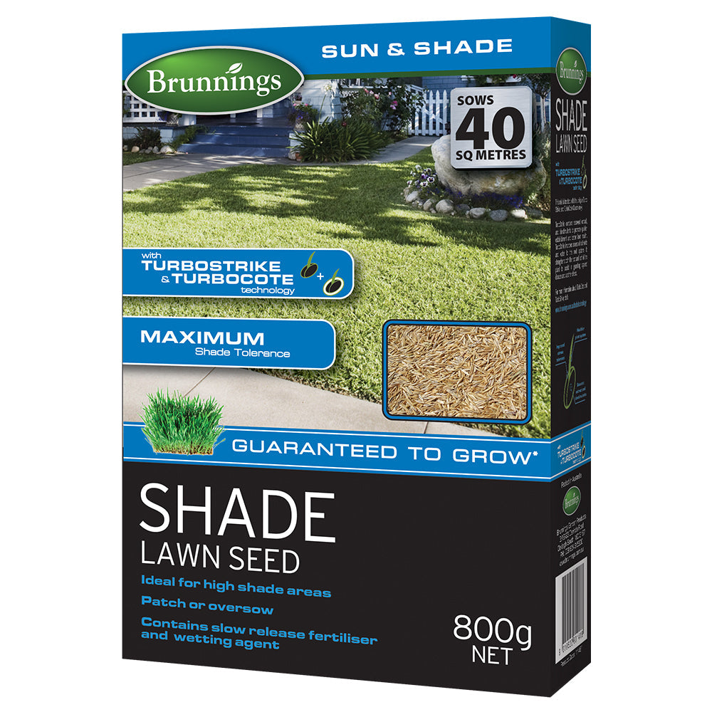 Brunnings Shade Lawn Seed 800g with TurboStrike & TurboCote Brunnings