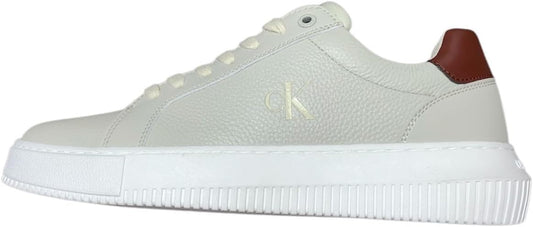 Calvin Klein Jeans Men's Chunky Cupsole Sneaker, Silver Birch/Cinnamon, EU 46 Calvin Klein
