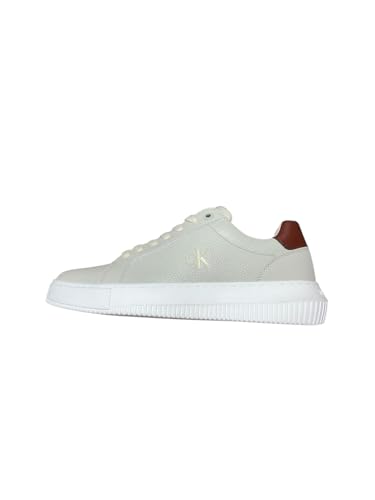 Calvin Klein Jeans Men's Chunky Cupsole Sneaker, Silver Birch/Cinnamon, EU 46 Calvin Klein