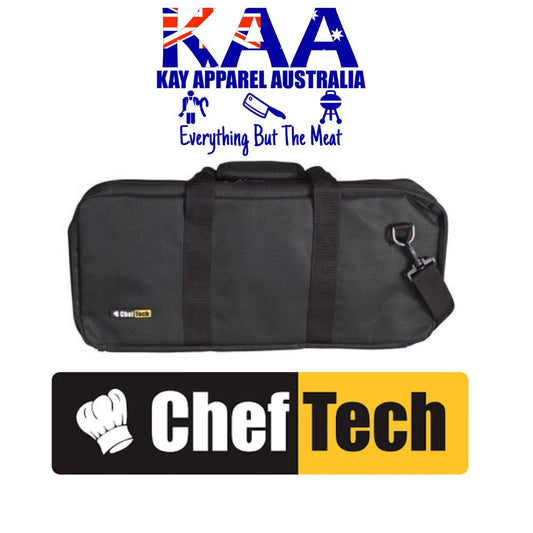 ChefTech 18-Pocket Padded Knife Roll Bag - Black ChefTech